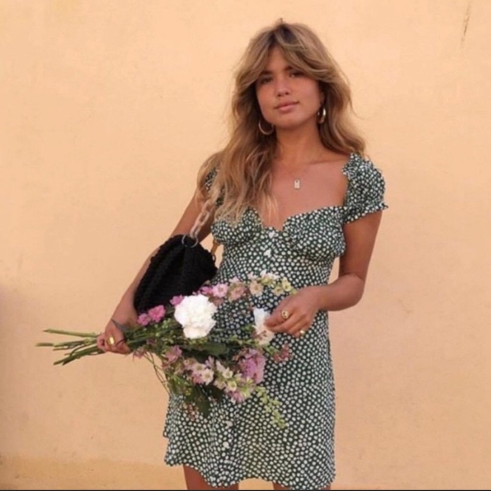 With Jean green floral dress